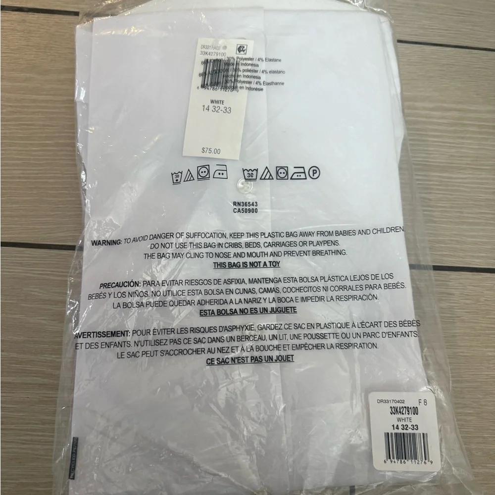 Brand new size small Calvin Klein Men's Crisp White Dress Shirt - Picture 4 of 4